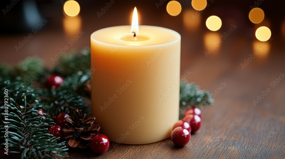 Warm Candlelight with Festive Decor Warm Candlelight with Festive Decor