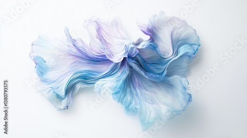 Flowing blue and white abstract art studio artwork minimalist aerial view serenity