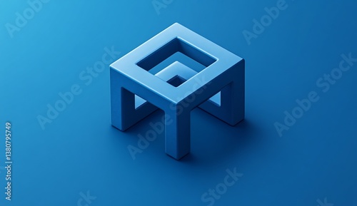 Abstract blue geometric shape