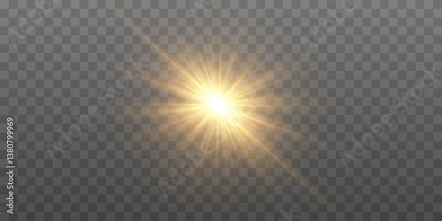 
Vector glow. Shiny bright light. Yellow star. Light explosion