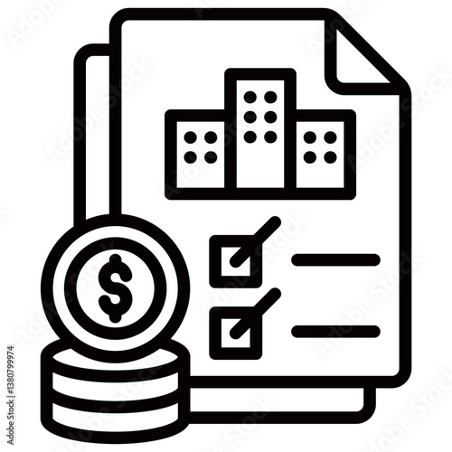 Venture Capital Icon Business Opportunity and Planning Management Line Design Vector Concept
