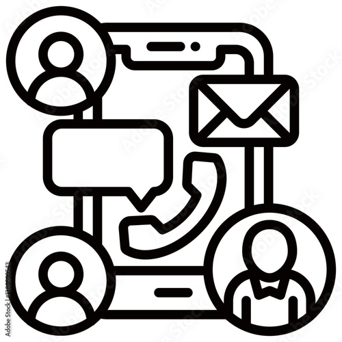 Networking Icon Business Opportunity and Planning Management Line Design Vector Concept