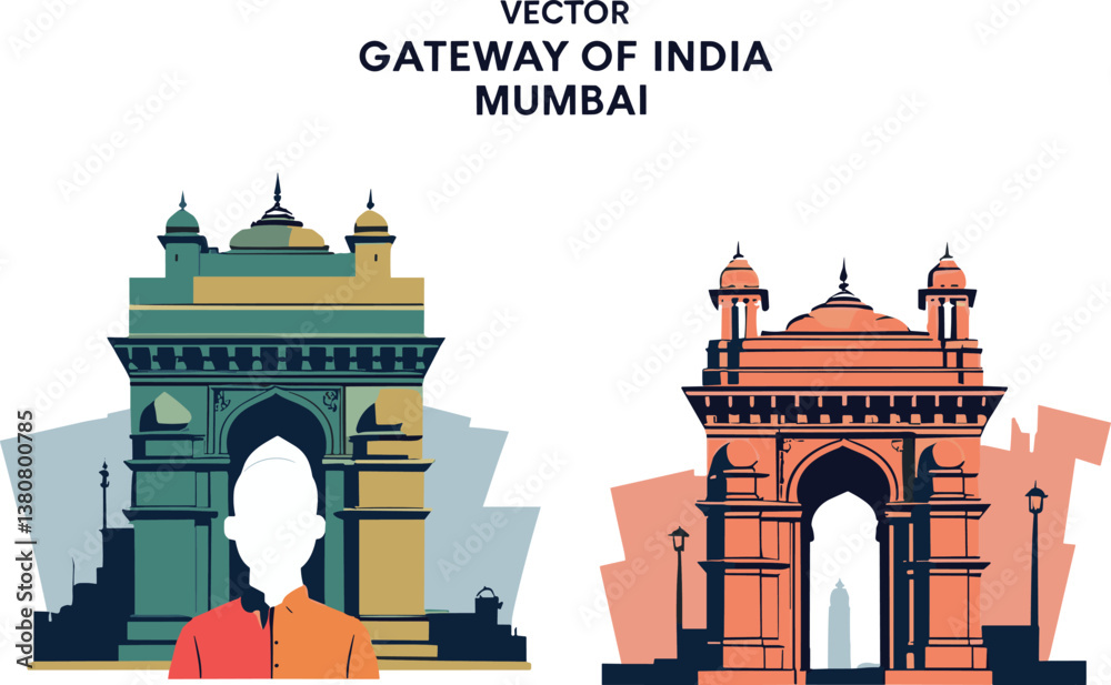 Obraz premium Vector Illustrations of Gateway of India in Mumbai