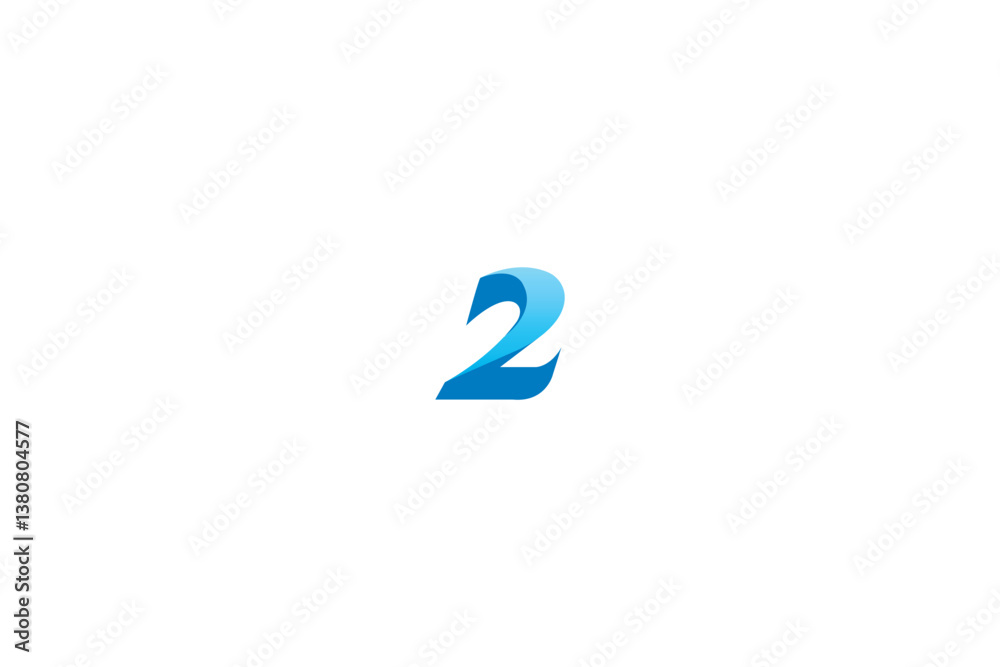 Gradient Blue Number 2 Logo with white background. Gradient Blue Number 2 Logo with white background.