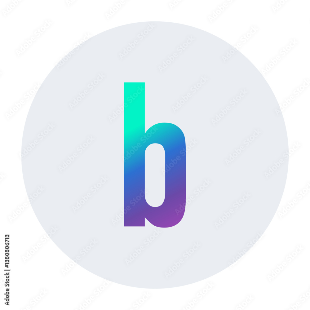 A vibrant letter ‘b’ icon with a beautiful gradient of blue and purple hues on a clean white circular backdrop. Ideal for contemporary graphic design, branding, and digital creative projects. A vibrant letter ‘b’ icon with a beautiful gradient of blue and purple hues on a clean white circular backdrop. Ideal for contemporary graphic design, branding, and digital creative projects.