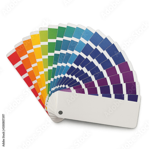 A color chart is shown with a white background. The chart is made up of many different colors, including red, blue, green, and purple. Isolated on transparent background