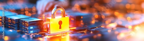 Cyber safety measures it technician securing data systems in server room online