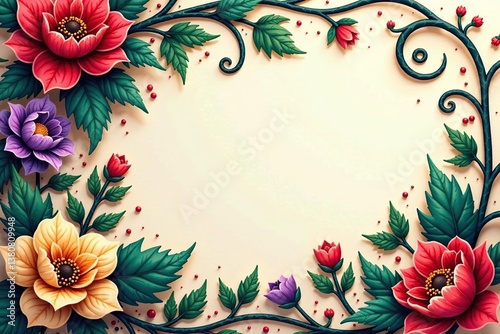 Intricate floral damask, swirling vines & leaves, paisley, classic