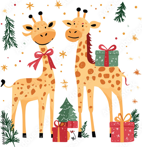 New Christmas cartoon on white background