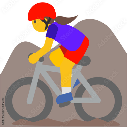 Mountain Biking Girl (Helmet)
