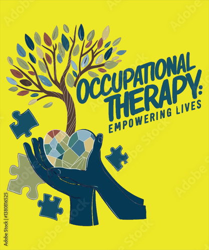 Proud Occupational Therapist – Helping Hands, Healing Lives T-Shirt Design