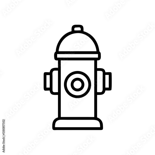Fire hydrant icon, minimalistic design, black and white, vector 