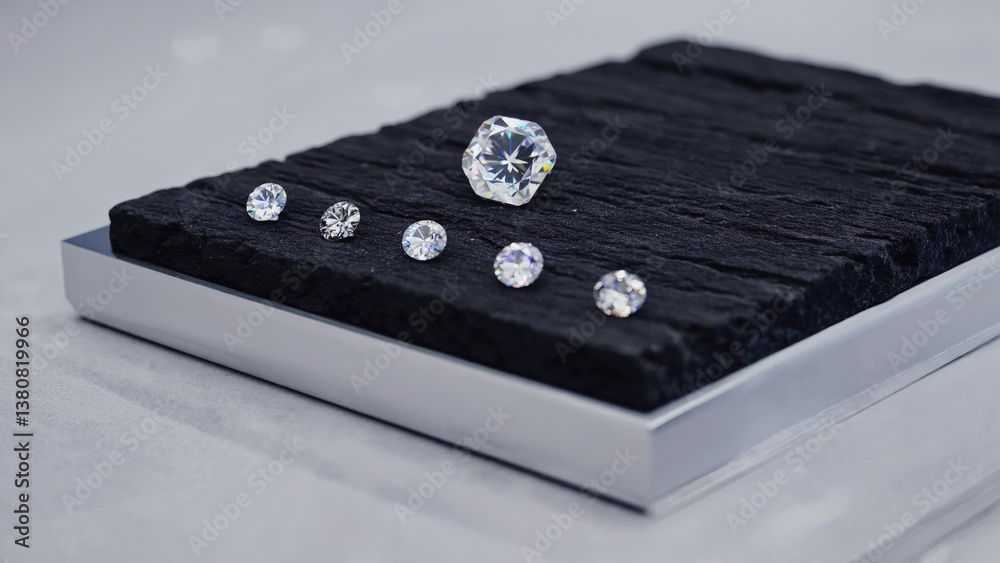 A box containing a sparkling diamond arrangement A box containing a sparkling diamond arrangement