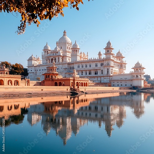 Palace Reflection Sunrise India photo