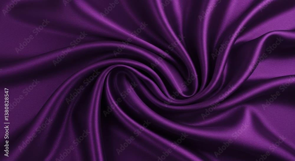 Fototapeta premium A captivating depiction of luxurious purple silk fabric with a glossy satin sheen,