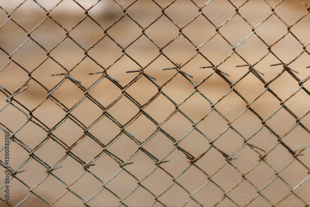 Naklejka premium a fragment of a chain-link fence