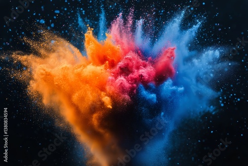 Colorful Smoke Clouds Create a Dramatic Atmosphere During an Artistic Perform...