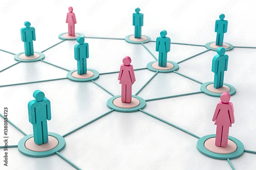 A diverse network of interconnected individuals building a strong community, a vibrant visual representation of collaborative strength with minimalist 3D figures. A diverse network of interconnected individuals building a strong community, a vibrant visual representation of collaborative strength with minimalist 3D figures.
