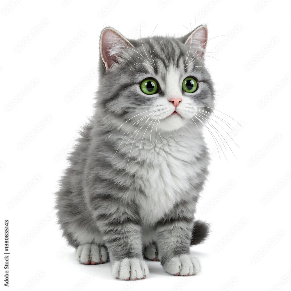 funny kitten on white background funny kitten on white background