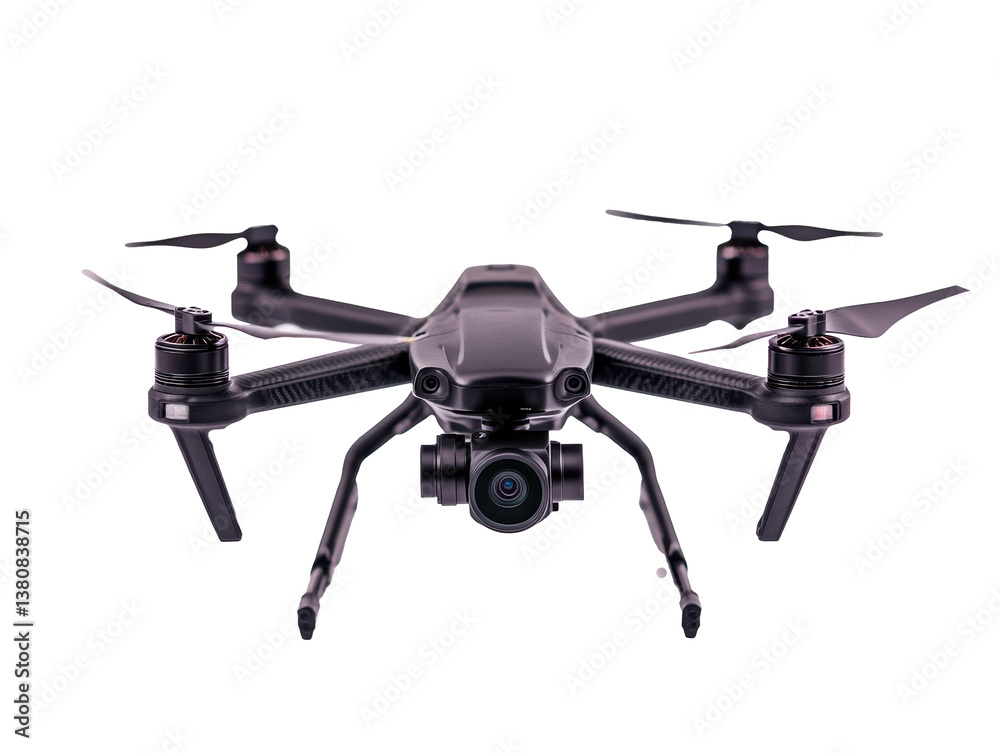 Aerial technology showcasing a modern drone with high-tech features on a transparent background, cut out Aerial technology showcasing a modern drone with high-tech features on a transparent background, cut out