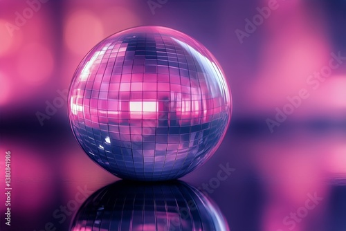 Bright Disco Ball Reflecting Colorful Lights at a Lively Celebration Event