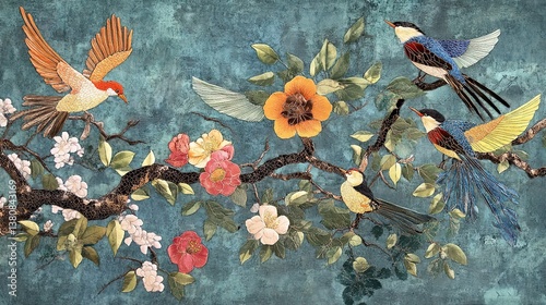 A cultural pattern unique with delicate Chinese silk embroidery.