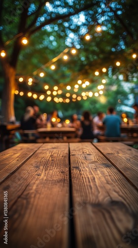 Evening Gathering With Drinks Under Fairy Lights in a Cozy Outdoor Setting