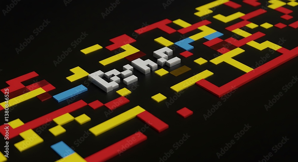 Naklejka premium Chromatic Labyrinth AI Generated