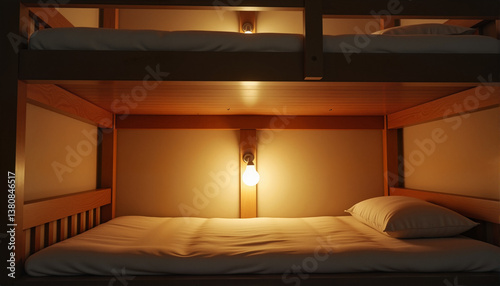 Bunk bed with soft pillows and warm light for blogs, websites, interior design inspiration, home décor articles, children's rooms, and educational materials about cozy living spaces