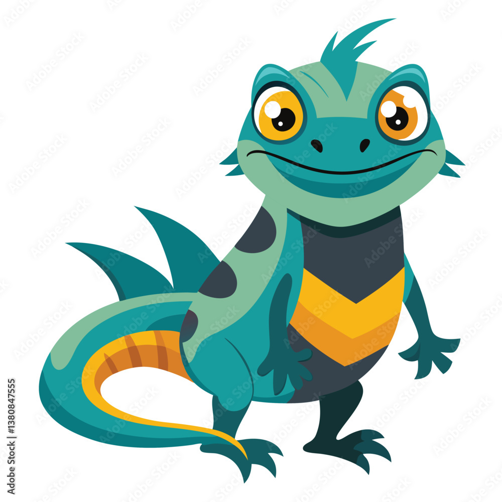 Naklejka premium High-Quality Cartoon Lizard Vector Image for Fun and Entertaining Art Concepts