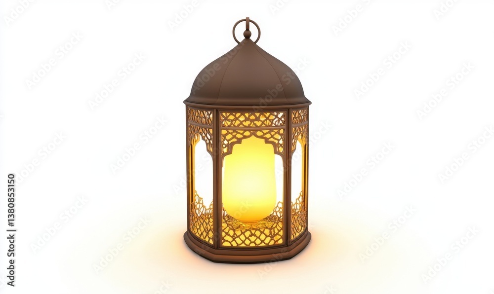 Glowing ornate lantern on white for Ramadan or Islamic holidays (1) Glowing ornate lantern on white for Ramadan or Islamic holidays (1)