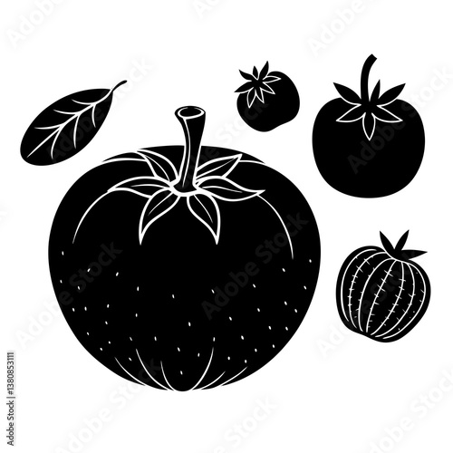 set of ripe tomatoes