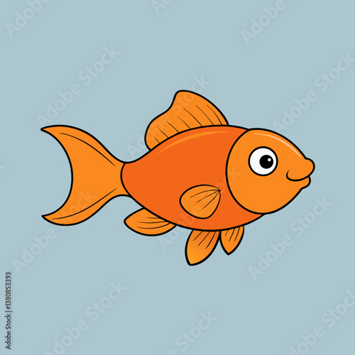 cartoon goldfish isolated on white