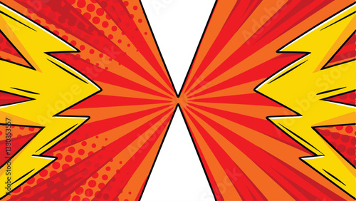 Comic Book Explosion Background Red, Orange, Yellow, Power