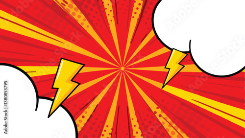 Dynamic Comic Book Pop Art Background with Speech Bubbles