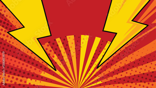 Dynamic Comic Book Style Background Red Yellow Energy