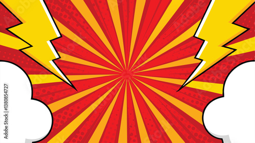 Comic Book Explosion Red Yellow Sunburst Background Design