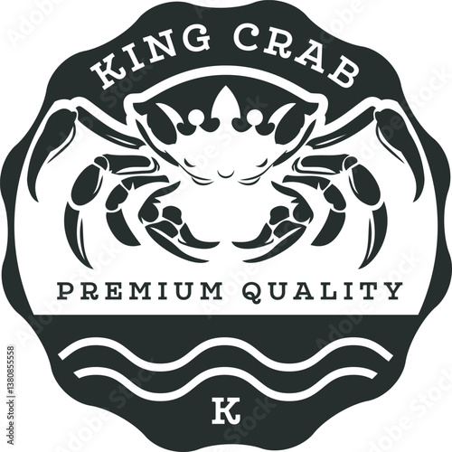 King crab mascot silhouette logo design. Template for restaurants, stores, food packaging. Vector illustration.