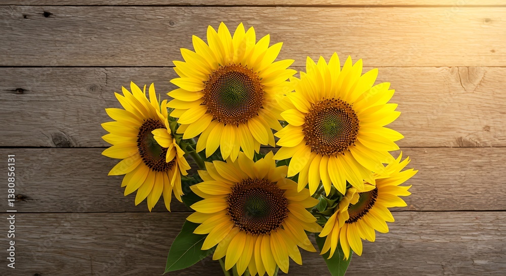 Obraz premium Golden Hour Sunflowers AI Generated