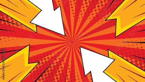 Dynamic Comic Book Explosion Red, Orange, Yellow Power