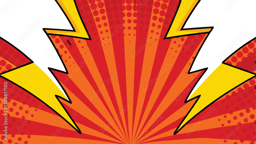 Fototapeta premium Comic Book Pop Art Explosion Background Design Elements