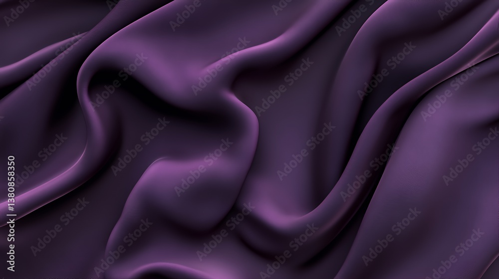 Fototapeta premium Deep Purple Silk Drapery Abstract Background Texture