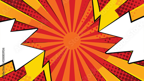 Dynamic Comic Book Explosion Background Red, Orange, Yellow