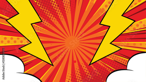 Comic Book Pop Art Explosion Background Design Template