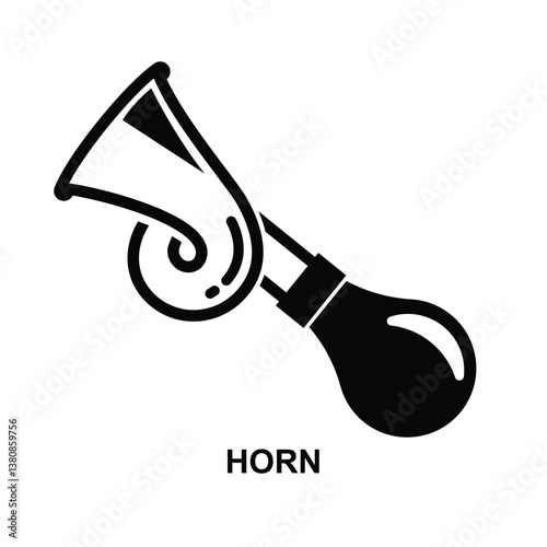 Horn icon. Horn make a loud noise isolated on background vector illustration.