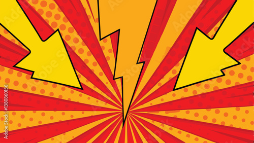 Dynamic Comic Book Pop Art Background Design Arrows