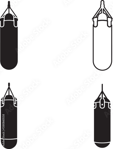 High-Quality Punching Bag Vector Illustration for Fitness