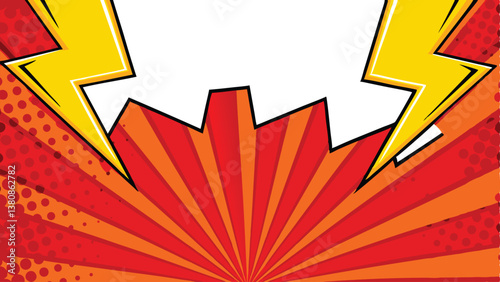 Dynamic Comic Book Background Red, Orange, Yellow Explosion