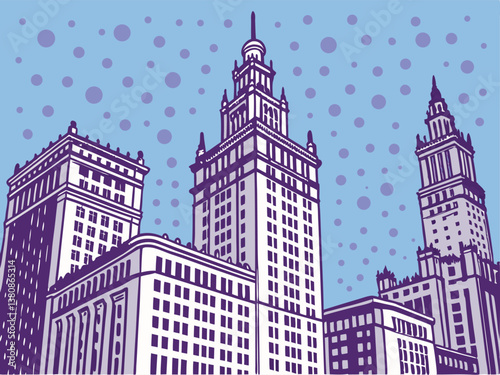 Warsaw Palace of Culture and Science Iconic Skyline Architecture