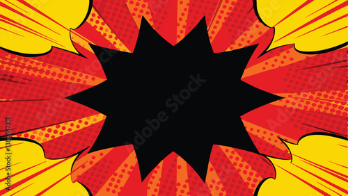 Comic Book Explosion Graphic Design Red Yellow Black